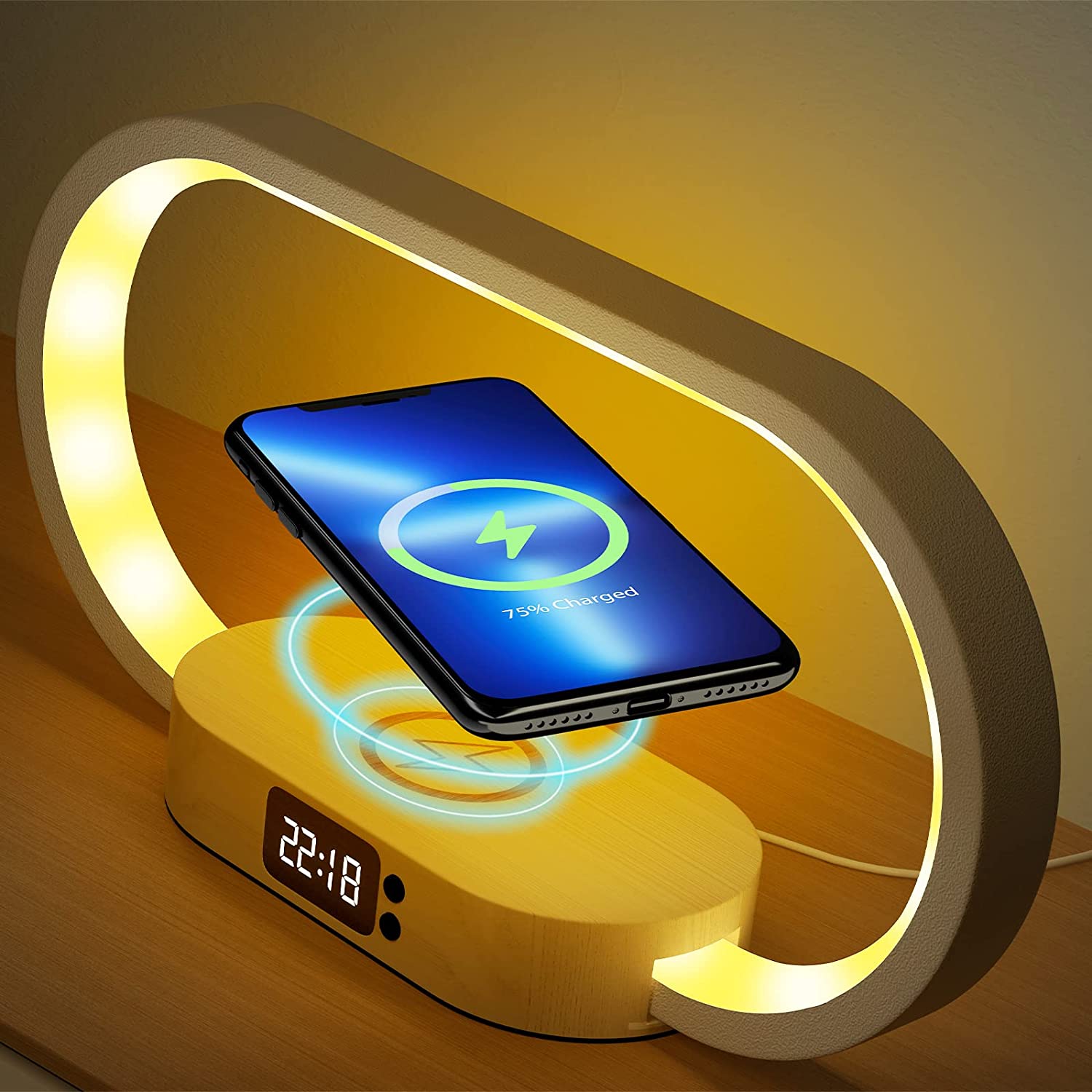 Idea Regalo Lampada da Comodino con Ricarica Wireless