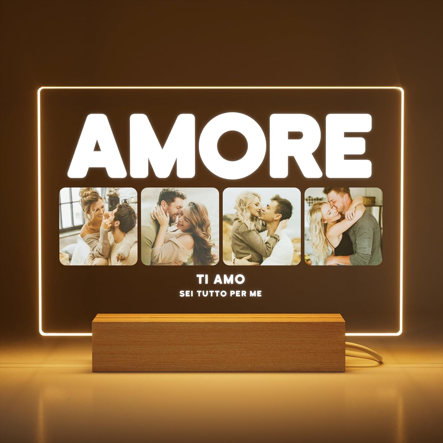 Idea Regalo San Valentino Targa Personalizzata con Foto e Dedica